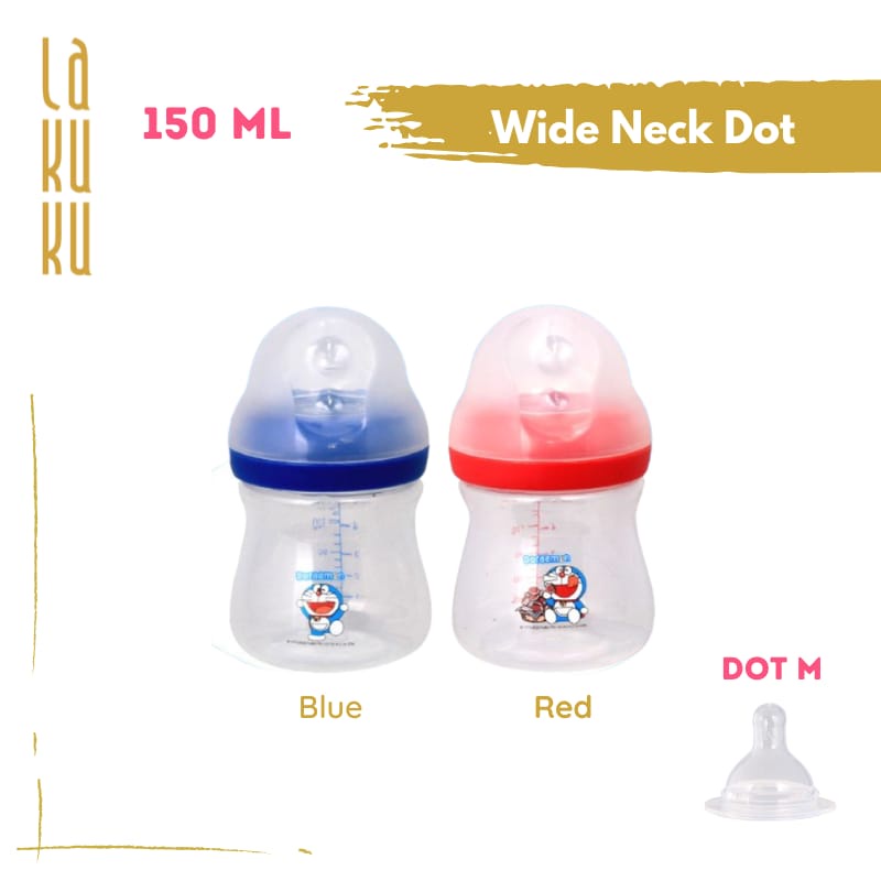 Lakuku - Botol Susu Lusty Bunny Doraemon Slim Wide Neck Straw Dot Milk Bottle