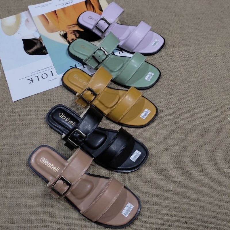 SANDAL WANITA DOUBLE STRAP TERBARU AF.01 ASLI REAL PICT