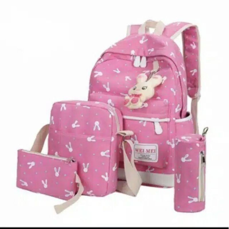 TAS RANSEL BERANAK-MORYMONY TAS BUNNY - TAS SEKOLAH-PINK