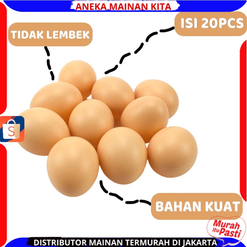 ( BISA COD ) PROMO 1 PACK ISI 20PCS MAINAN ANAK TELUR AYAM TELUR TELURAN PLASTIK / MAINAN MASAK MASAKAN