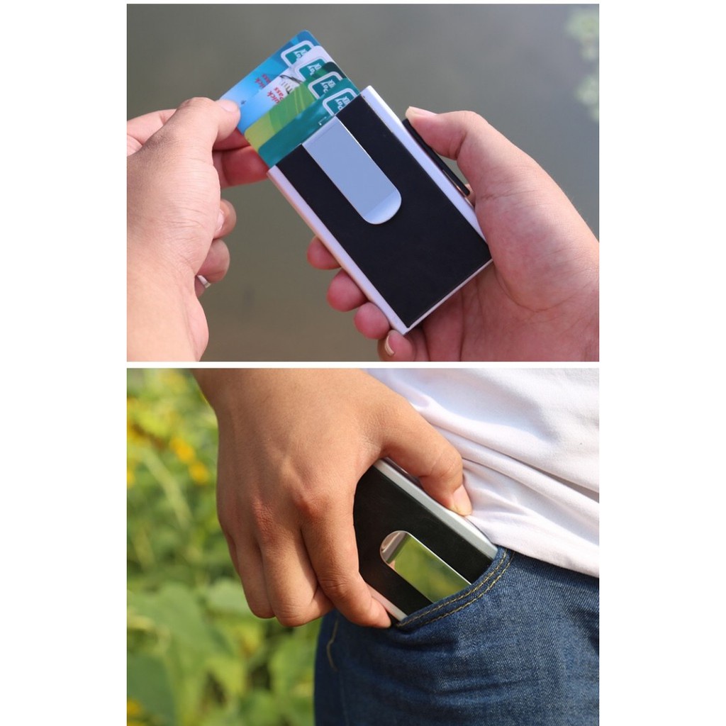 ROCKWARE Automatic Pop Up Card Holder with RFID Blocker and Money Clip