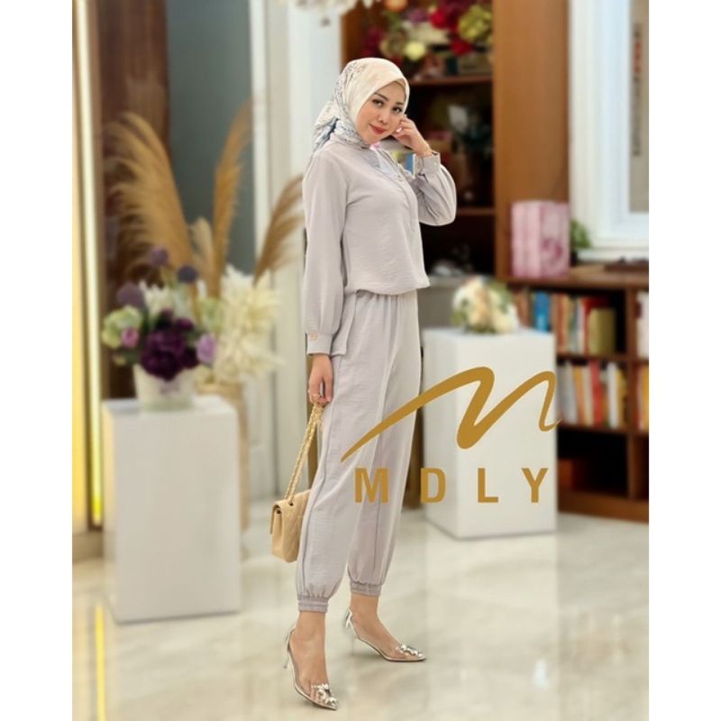 Gamis Stelan wanita terbaru Raven Set By Mdly  3074