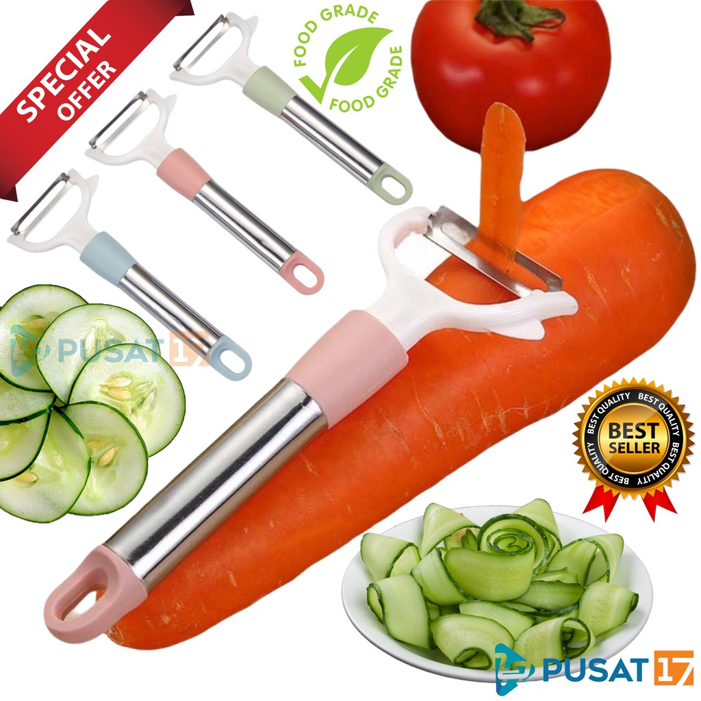 Pisau Kupas Buah Stainless Pvc / Pisau Sayur Dapur / Peeler Knife