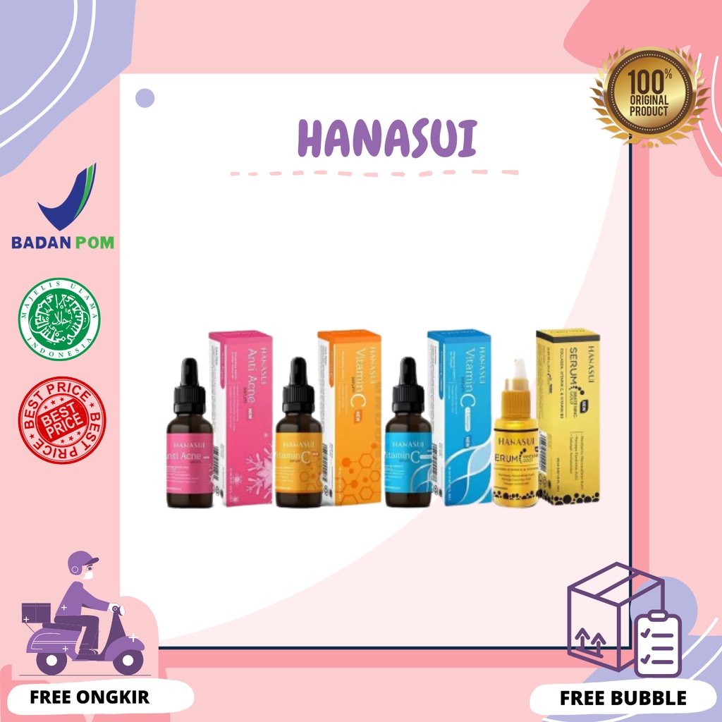 Jual Hanasui Serum Anti Acne / Gold Whitening / Vitamin C / Vitamin C ...