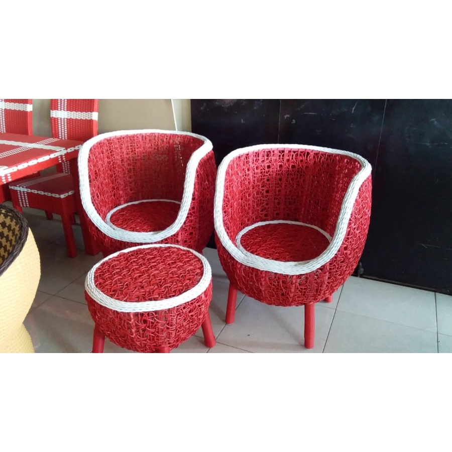 KURSI TERAS BREKELE 1+1+MEJA (JOK) ROTAN SINTETIS