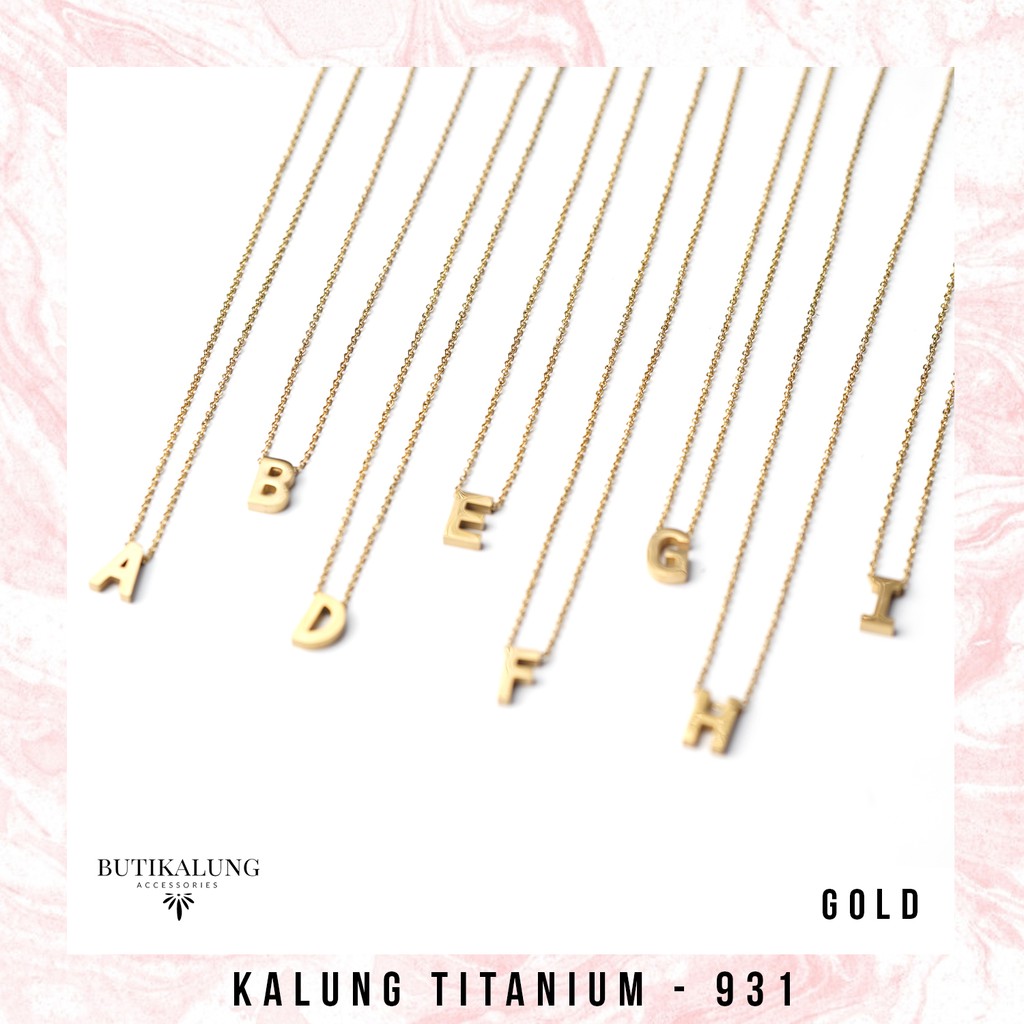 Kalung Titanium Kalung Huruf Kalung Alphabet Kalung Inisial Anti Karat Stainless 931