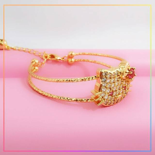 Gelang xuping gelang anak hello kitty lapis emas gold G117