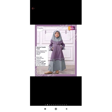Sarimbit Nibras Aurora Gamis anak Purple 2021