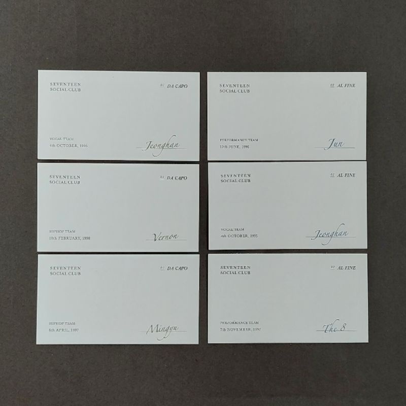 [Ready] Seventeen Social Club Name Card