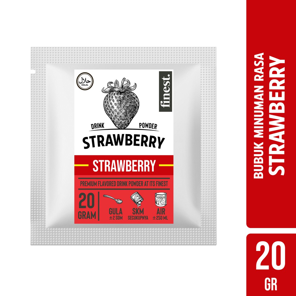 

Bubuk Minuman Rasa Strawberry Drink Powder Kemasan Sachet 20 Gram