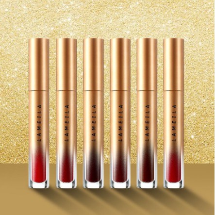 LAMEILA Lip Glaze gold Lipstik Pelembab Tahan Lama Lip Gloss Pewarna Bibir Cair Pelembab Lipstik LA013