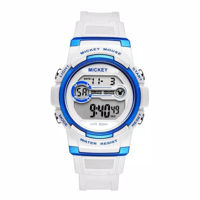 DISNEY MS15064W ORIGINAL MICKEY JAM TANGAN SPORT ANAK  PUTIH