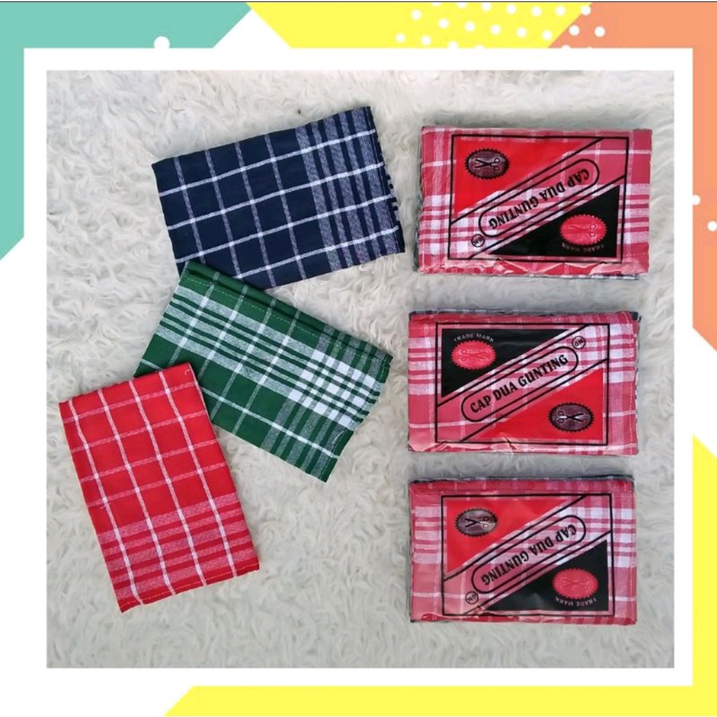SERBET KOTAK WARNA Kain Lap Tangan  -Piring - Meja  bintang mas