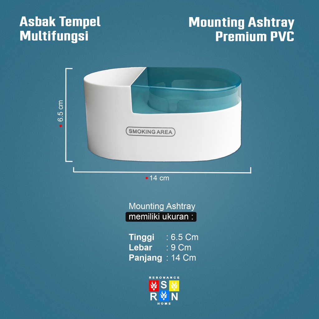 Asbak Tempel Dinding Waterproof Premium / Ashtray Portable + Case Resonance Home