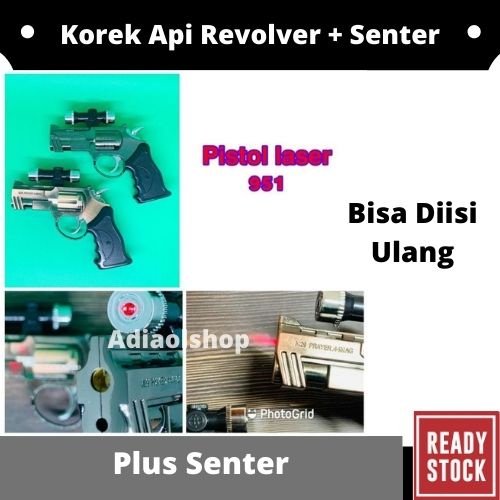 Korek Api Bara Model Pstl Revolver Mini Plus Senter