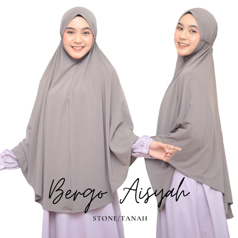 Jilbab Hijab Kerudung Bergo Khimar Instan Syari Non Pet Tali Aisyah Jersey Jumbo Polos Simple Terbaru Murah