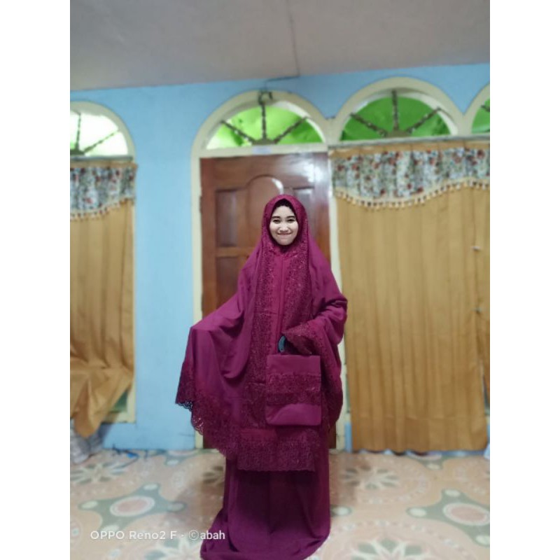 [CUCI GUDANG] Mukena Atas Bawah Syahrini Katun Mikro Mukena Atas Bawah Murah Adem