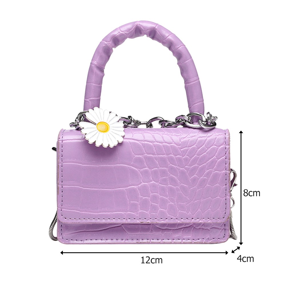 [ Clearance Sale! ] Tas Selempang Wanita Sling Bag Croco With Daisy Rantai Import