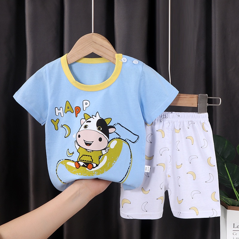 TSC - BBA4 Setelan Anak 0- 3 Tahun Model 31-36 Baju Setelan Anak Piyama Tidur Pendek Jumper Anak Bayi