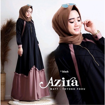 Baju Gamis Fashion Wanita Muslim Bahan Toyobo Jumbo Ld 120 130 140 cm AZIRA DRESS
