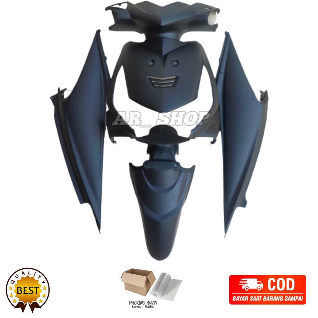 Cover full body halus Honda beat lama hitam doff - full body halus beat karbu hitam doff