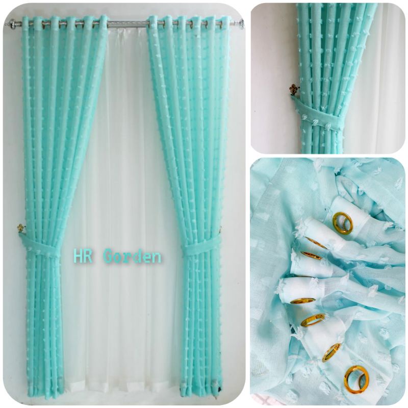 GordenJendela Minimalis Vitrase Ruby Polos Motif Import Transparan Model Smokring 12 Lubang Ring