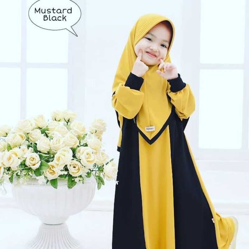 gamis  anak set kombinasi warna  terbaru original fillah