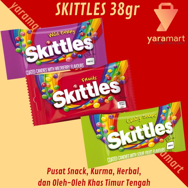 

Skittles Permen anak mnm m&ms Skittles 38 gram skittles permen candy wild berry crazy sour fruits