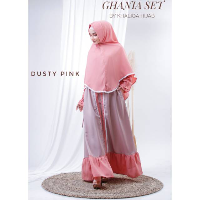 READY GAMIS SET SYARI MURAH GHANIA SET BY KHALIQA HIJAB