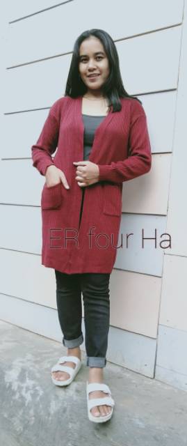Cardigan wanita l Sweater Rajut l Pakaian Rajut Wanita l Rajut Outwear #rajutmurah longkardy BELLE