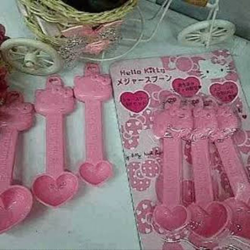 Sendok Takar Ukur Susu Gula Garam Kopi Teh Set Karakter Lucu Unyu Hello Kitty Kity HK Love