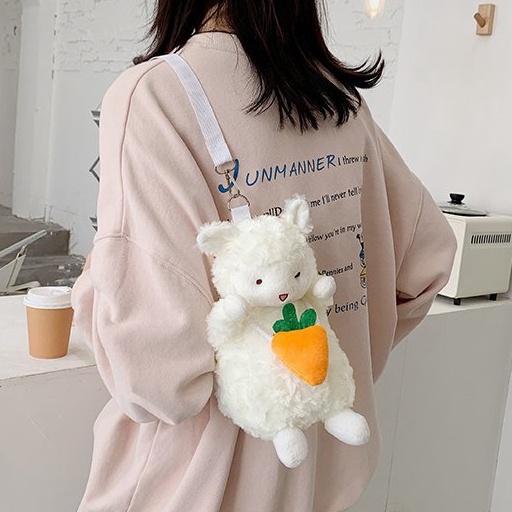 LAMB PLUSH DOLL SLING BAG CUTE TAS SELEMPANG BONEKA