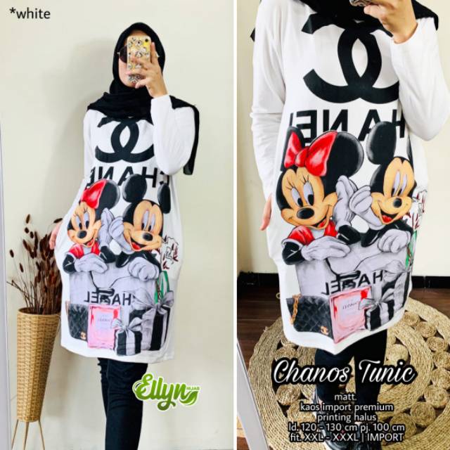 CHANOS TUNIK / BAJU WANITA MOTIF MICKEY MOUSE