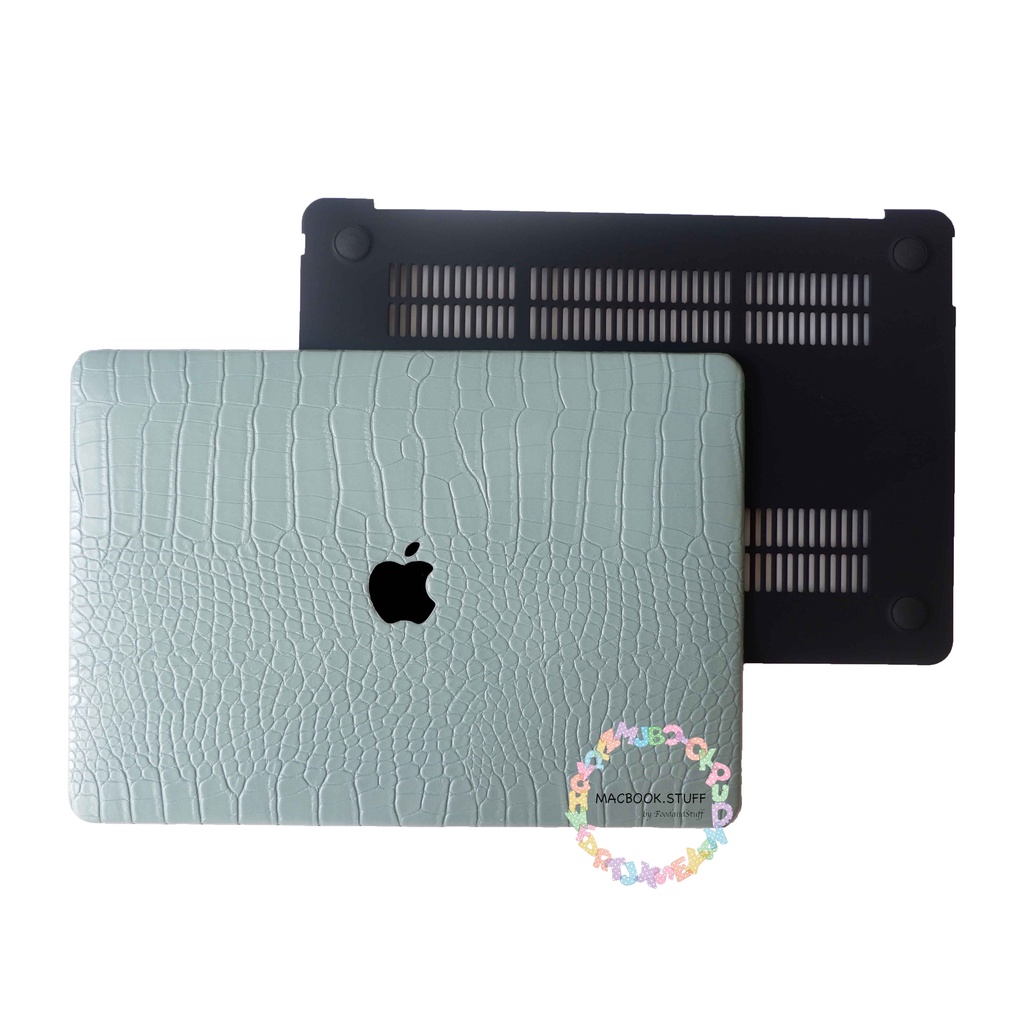 MACBOOK CASE CROCODILE KULIT LEATHER BUAYA CROCO MINT NEW AIR PRO 11 12 13 14 15 16 INCH NON /  WITH CD ROOM / TOUCHBAR / TOUCH ID / M1 M2 Max 2020 2021 2022