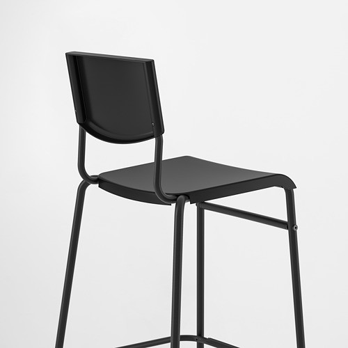 STIG Kursi bar dengan sandaran Kursi Belajar / Kantor hitam hitam 63 cm