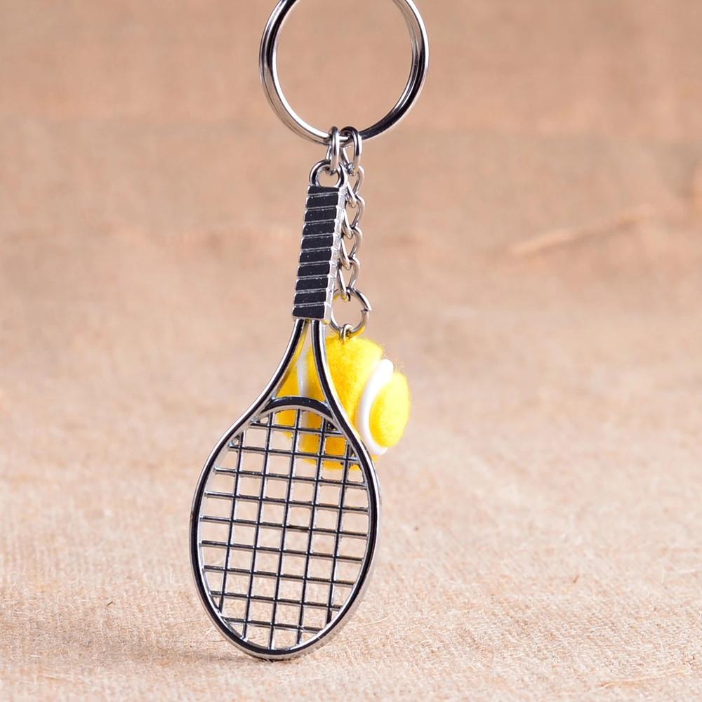 Lanfy Gantungan Kunci Raket Tenis Lucu Untuk Hadiah Gantungan Kunci Mobil Key Rings Metal 6warna Gantungan Kunci Mini