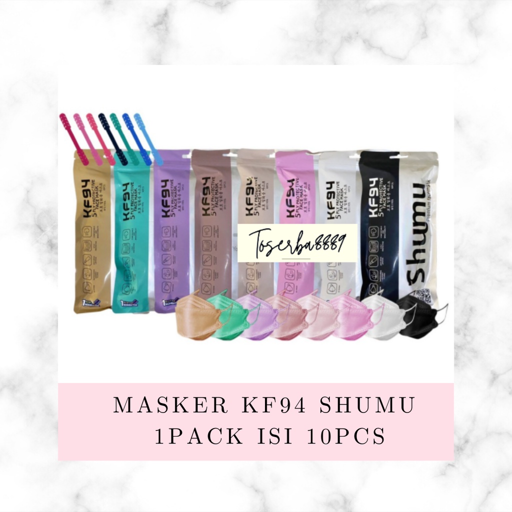 Masker Shumu KF94 isi 10s Masker KF94 / Masker Korea KF94 Shumu 5 Ply Warna Warni Izin Kemenkes