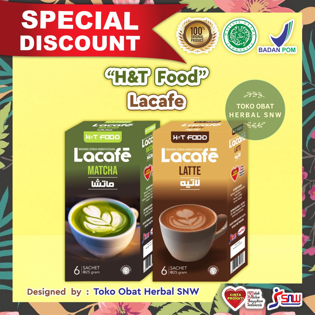 

Lacafe Matcha H&T FOOD @6sachet | Minuman Matcha dengan Serbuk Habbatussauda Menyegarkan dan Menyehatkan