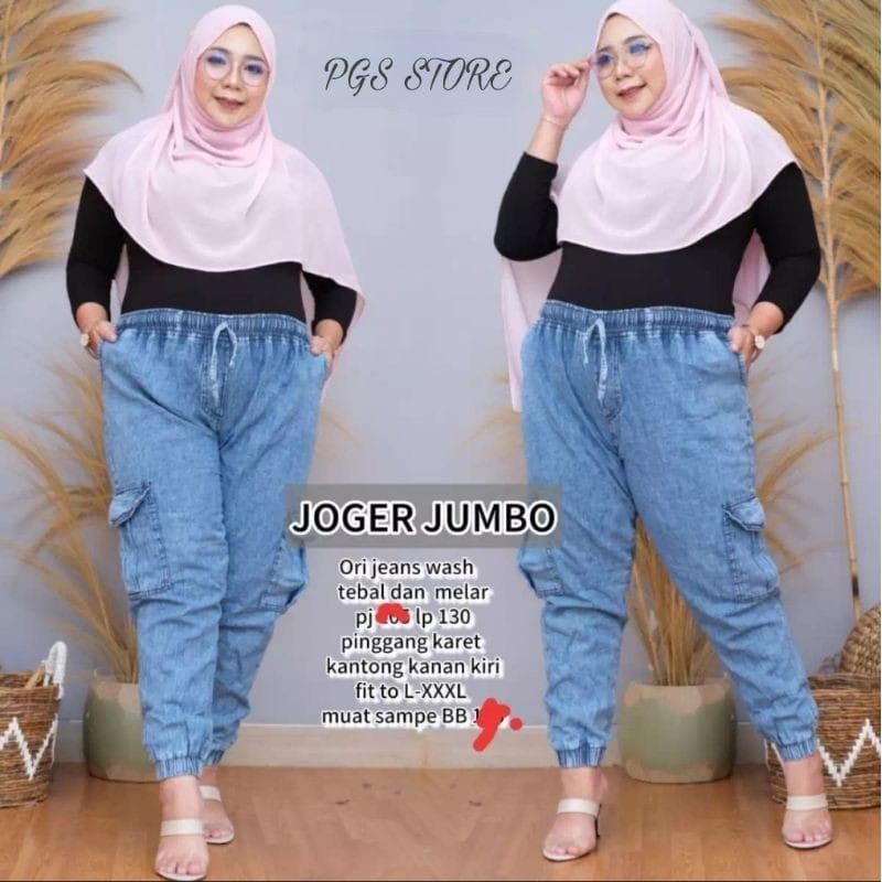 joger jeans jumbo wanita