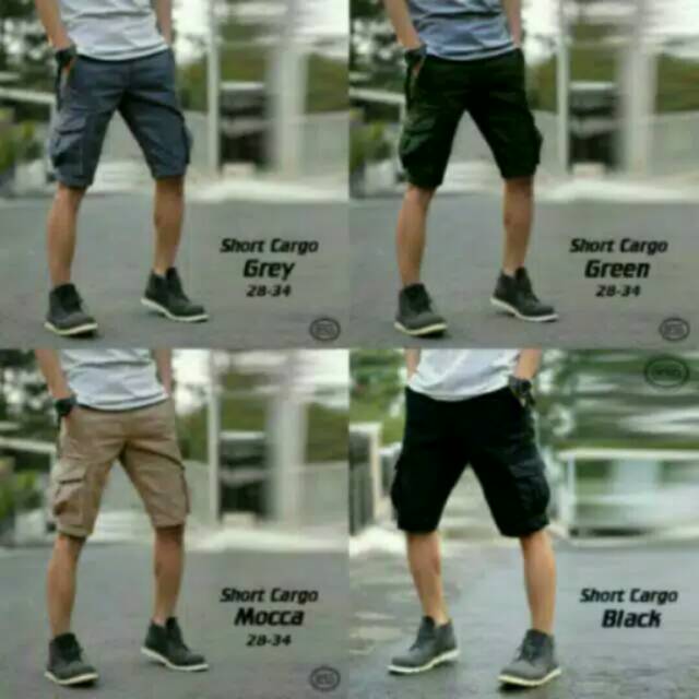 Cargo Pendek Hitam/Celana Cargo/Cargo Pendek