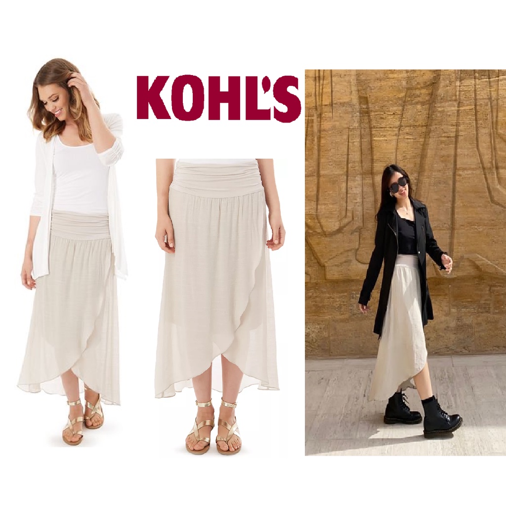 Kohl's Rok Wanita Apt. 9 Gauze-Texture High-Low Skirt Women