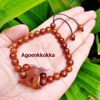 Gelang inisial K coklat kokka kaukah