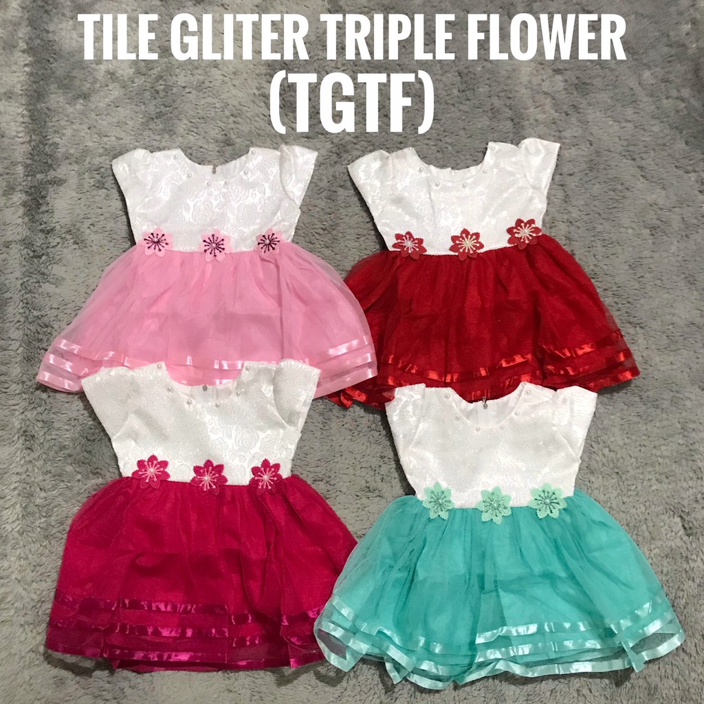 Dress Tutu dan Dress Tile Satin Gliter Bayi BABYPHORIA