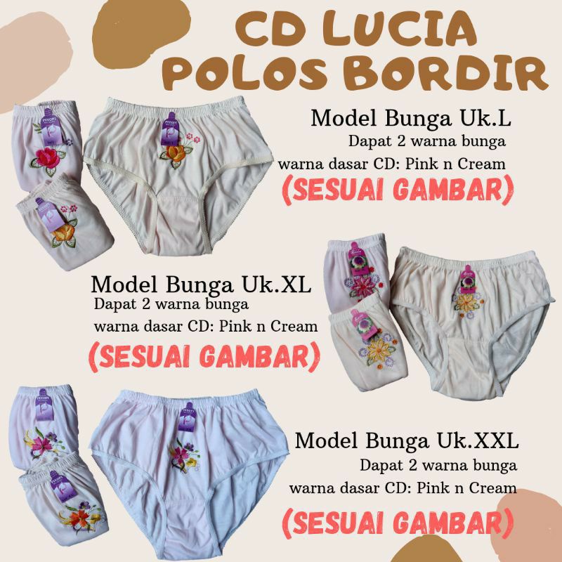 Celana dalam LUCIA BORDIR 6pcs