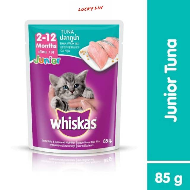 Makanan kucing basah wishkas junior  85gr 80gr/ whiskas junior pouch tuna / whiskas junior mackerel