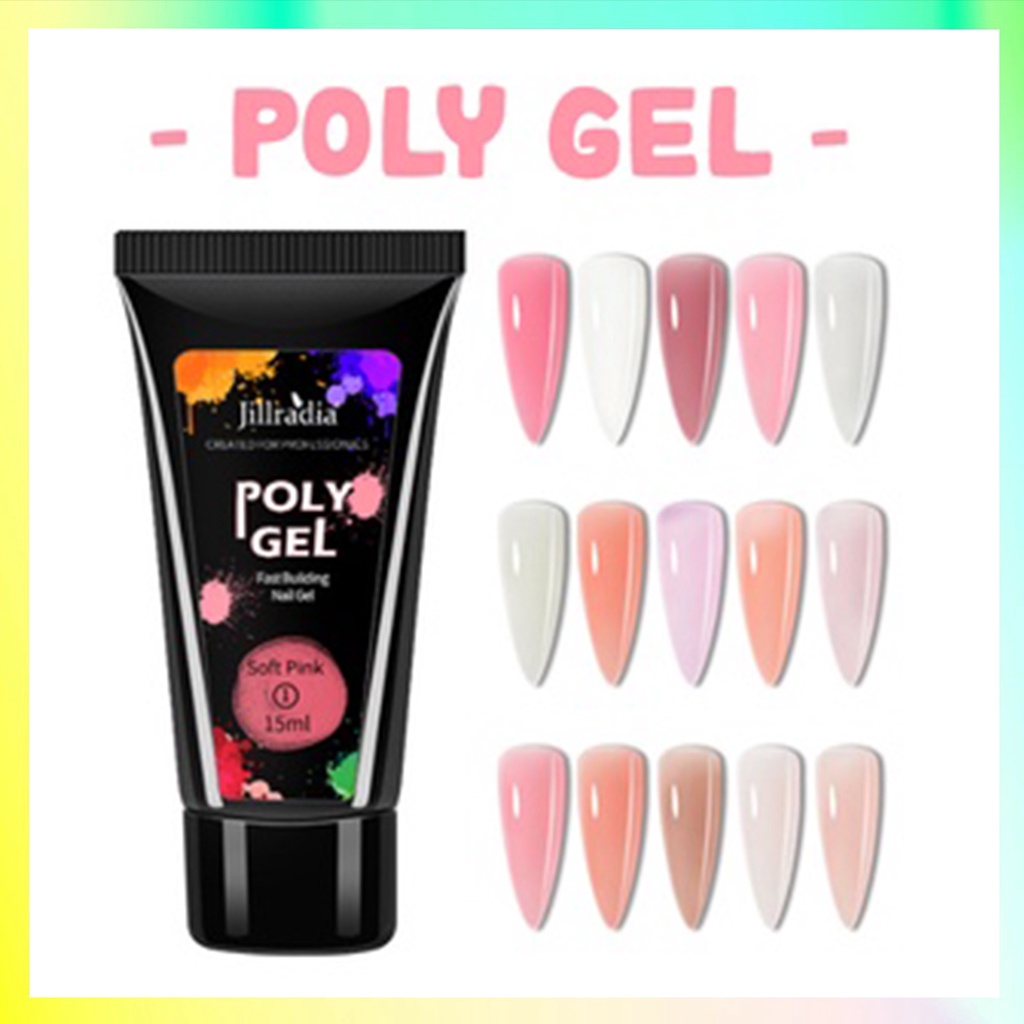 JILLRADIA POLYGEL Poly Gel Nail Acrylic Extension Kuku 15ml KU017