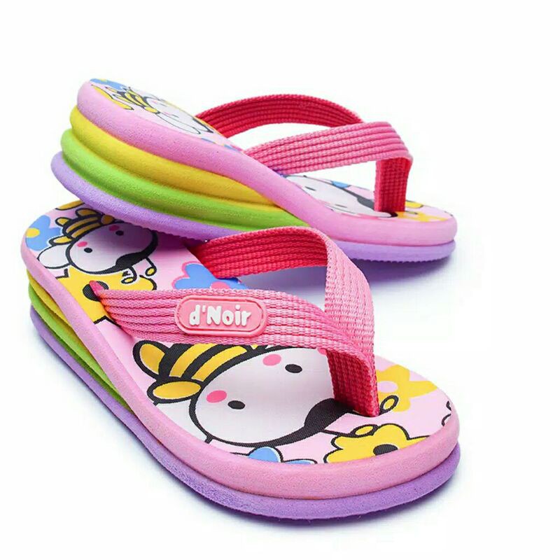 Sandal Anak Perempuan D'Noir lapis 4 PINK | Sandal Jepit Anak Perempuan