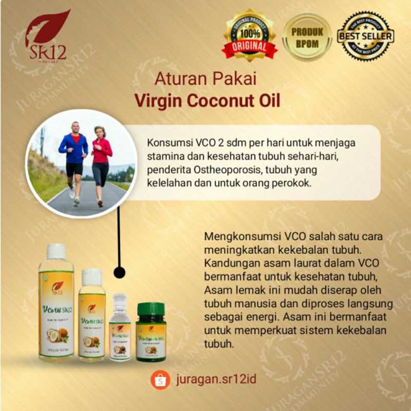 IMUN BOOSTER TERLARIS !! VCO MINYAK KELAPA MURNI SR12 / VICO VIRGIN COCONUT OIL 60ml