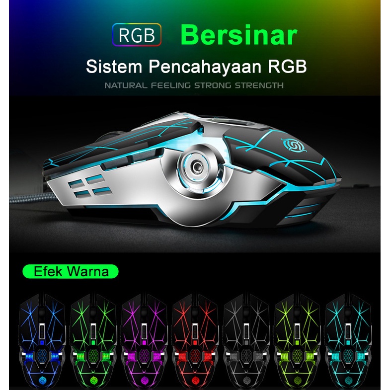 ITS Gaming Mouse Original RGB Macro Mouse 4000DPI For Macbook Komputer Laptop