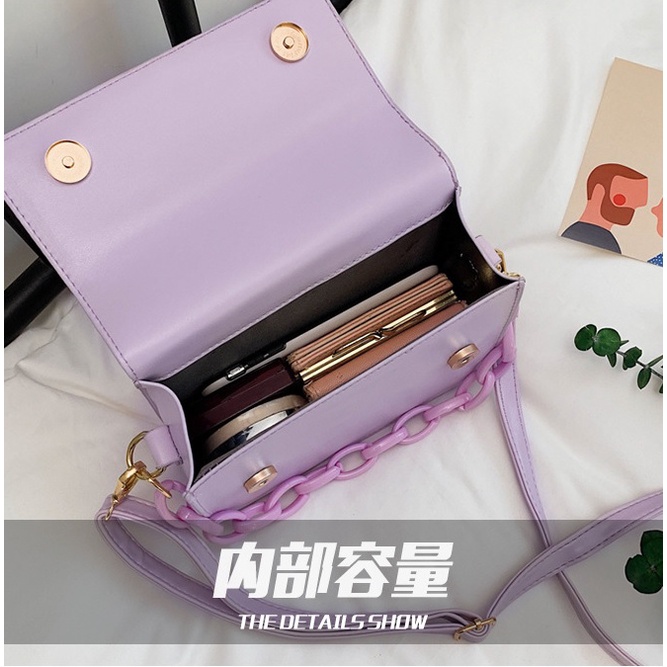 BJ81637 - BEIGE/BLACK/GREEN/PURPLE/YELLOW - TAS SLEMPANG KECIL LILAC KEKINIAN TALI RANTAI WARNA SOFT JINJING TOTEBAG HANDBAG TAS WANITA FASHION IMPORT MODIS ELEGAN TERMURAH TERLARIS TERBARU BAGSTORE JAKARTA TAS BATAM GT1637